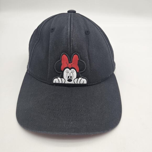 Disney Minnie Mouse Hat Cap Strap Back Black Red Polka Dot Graphic Adidas Mens - Picture 1 of 10